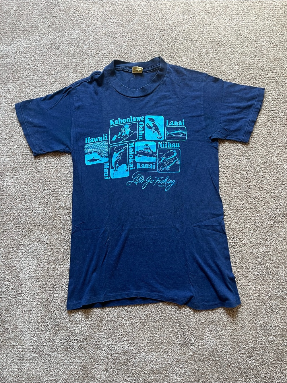 VTG L70’s "Let's Go Fishing" KHON TV2 Hawaii Blue Tee